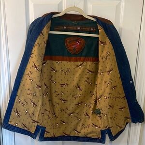 Vintage Outback Red Denim Leather Trim Jacket XS